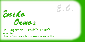 eniko ormos business card